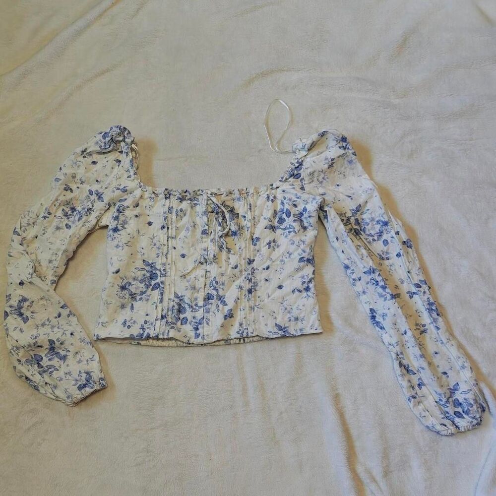 Joie Women's White and Blue Blouse